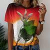 Plus Size Summer Women's T Shirt Printed Flowers Round Neck Short Sleeved Tops with Loose T Shirts
