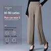Elastic High-Waist Wide-Leg Pants for Middle-Aged and Elderly Women - Spring & Autumn Casual Plus Size