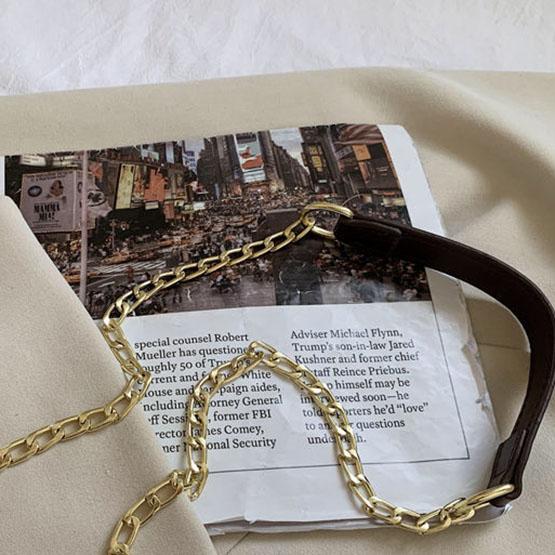 Women's Vintage Single Shoulder Bag Solid Color Casual Chain HandBag Versatile Messenger Bag Portable Square Bag