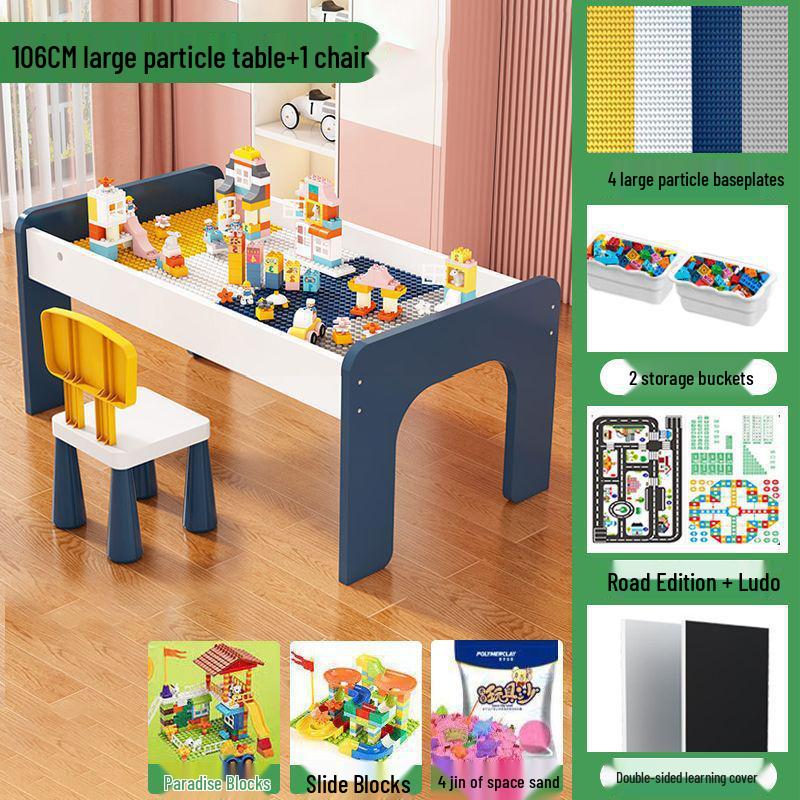 Children's Multifunctional Toy Table with Large Building Blocks