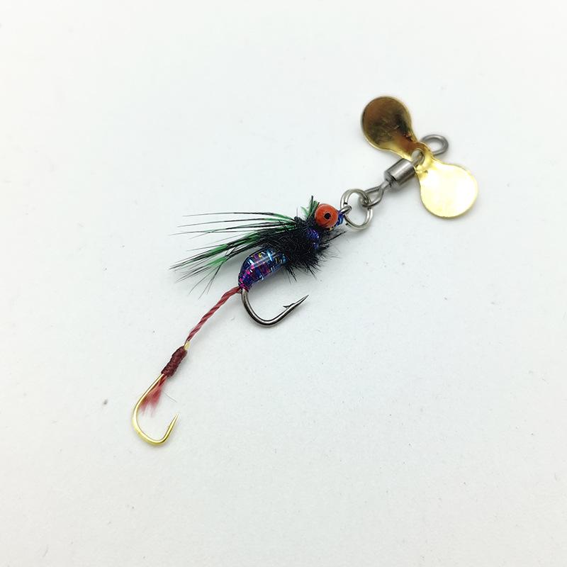 Double Hook Rattlesnake Fly: Colorful Wing Micro Lure for Mosquito, Horsemouth, Striped Fish—Bionic Nanoworm.