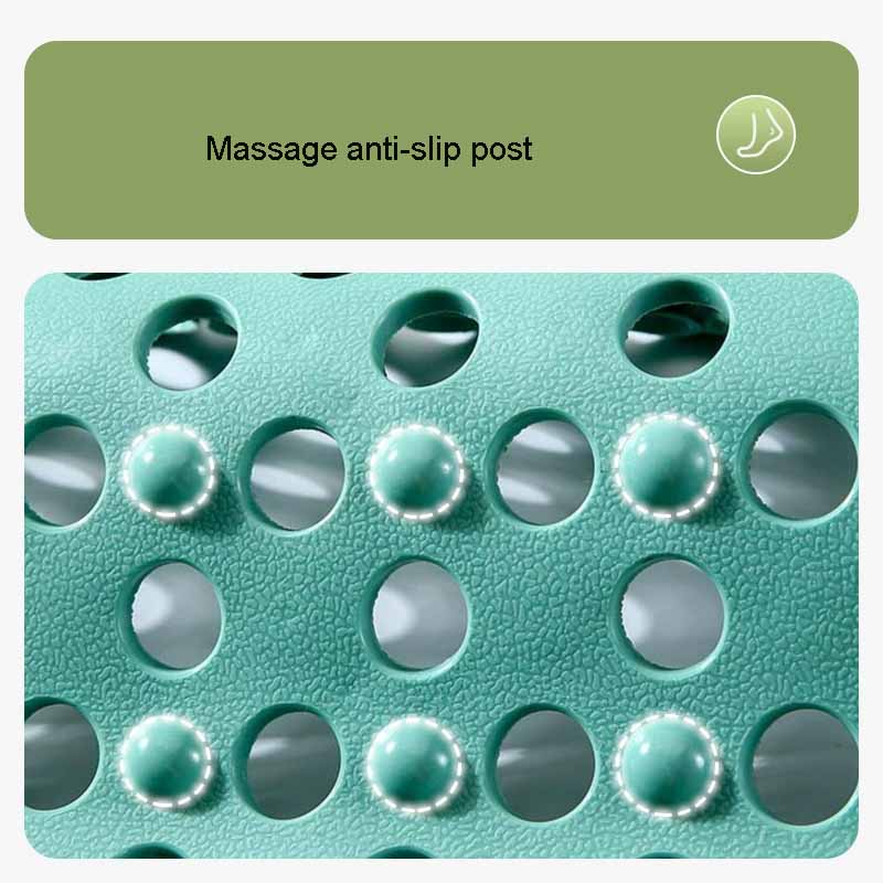 TPR Non-Slip Bath Mat with Suction Cups Shower Bathtub Mat Anti-Fatigue Bathroom Floor Mat Massage Foot Pad