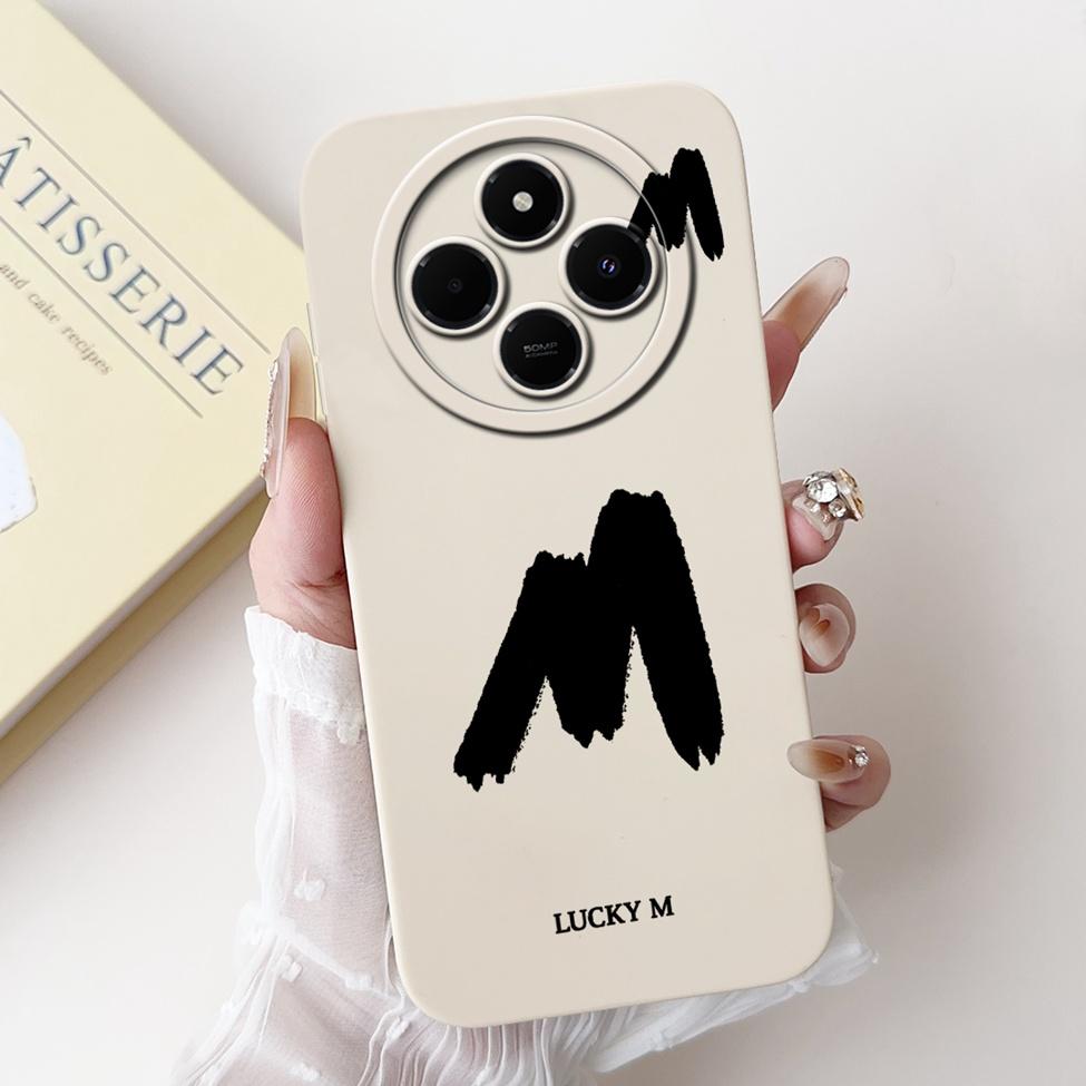 Cover For Redmi 14C 14R Case Simple Fashion A-Z Letter Pattern Design Silicon Shockproof Funda For Xiaomi Poco C75 4G Back Cover