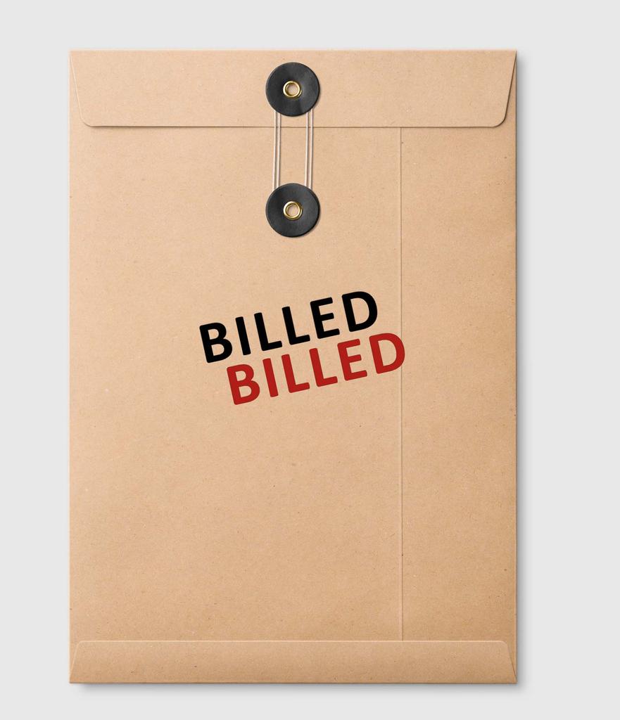 Printtoo Billed Self Inking Rubber Stamp Pre-Inked Office Stamp- Home Office Business Stationery, Black- 42 x 9