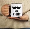 Inkdotpot Mr.Right Funny Novelty 11 Oz Coffee Mugs Great For Groom Engagement Gift Ceramic
