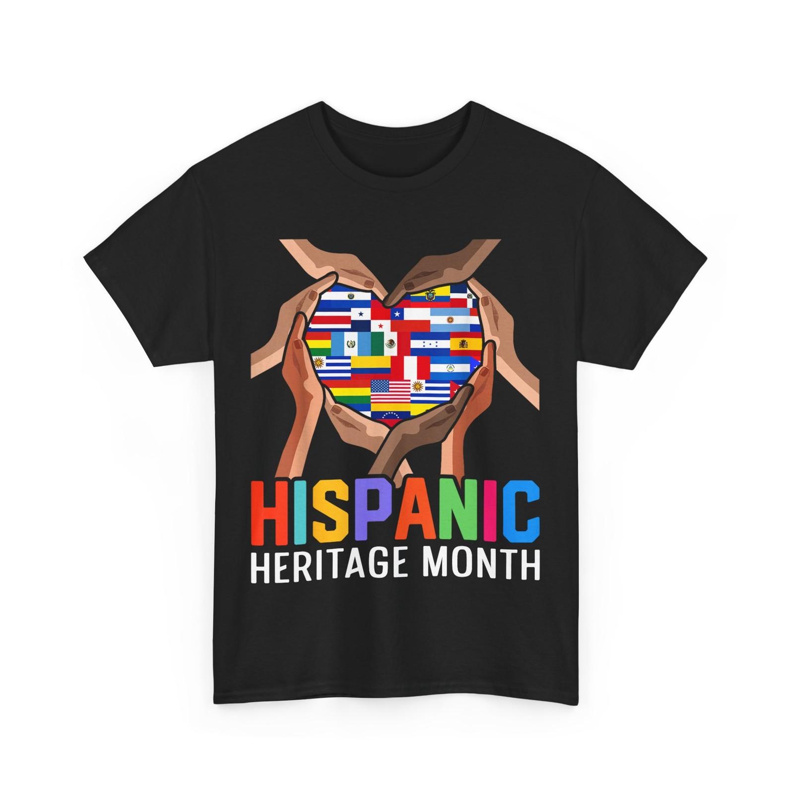 Latin Countries Hands Heart Flags Hispanic Heritage Month T-Shirt Mens Womens Tees Top S