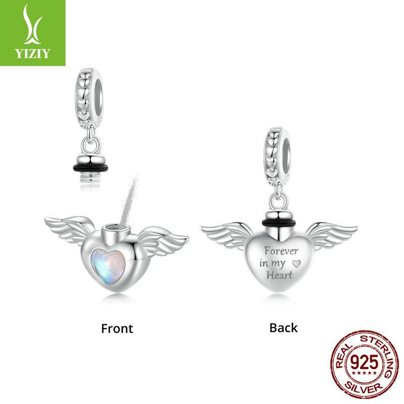 Love Wings Removable Diy Pendant Accessories, Pet Commemorative Box S925 Sterling Silver Bracelet Beaded.