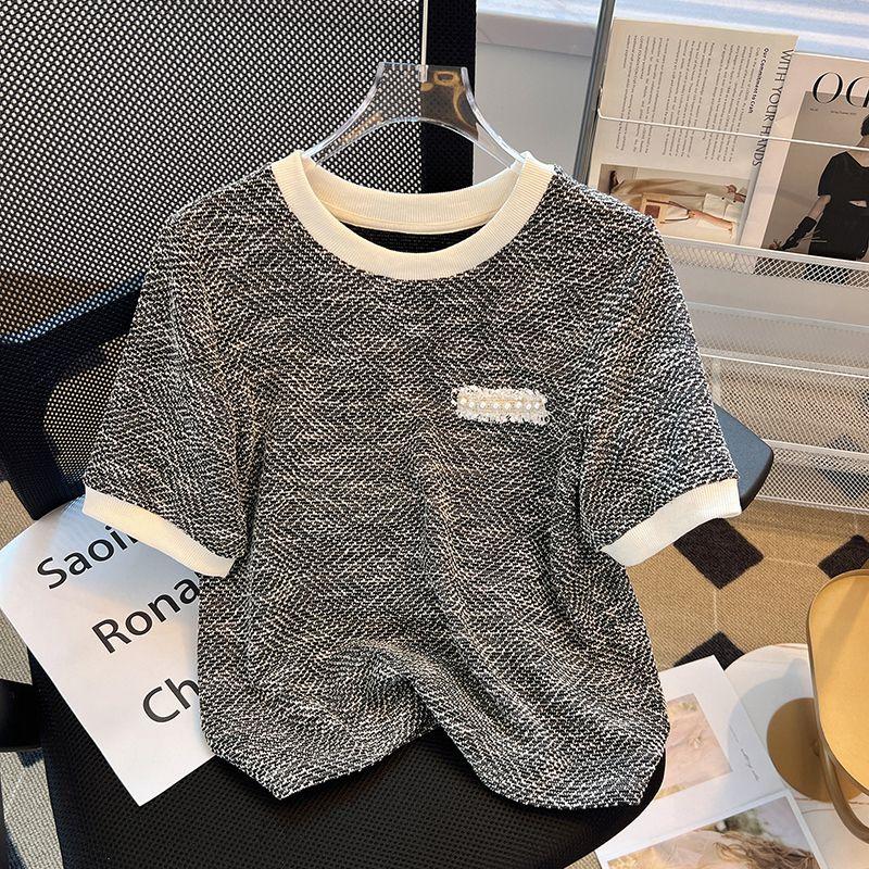 

Classic Style Contrast Color Texture Chic Tops T-shirt Black 500 pieces from 39 yuan