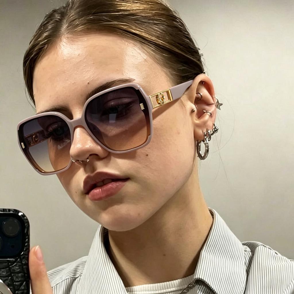 New sunglasses women's UV protection sunglasses women's advanced sense big face versatile and thin glasses advanced sense