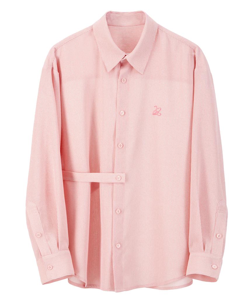Myuleus Summer Striped See-Through Shirt (Imported Fabric) [Peach]