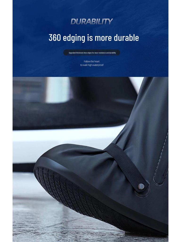 Waterproof Non-Slip High-Top Rain & Snow Shoe Covers for Outdoor Cycling - Unisex, Wear-Resistant, Sandproof, Thickened