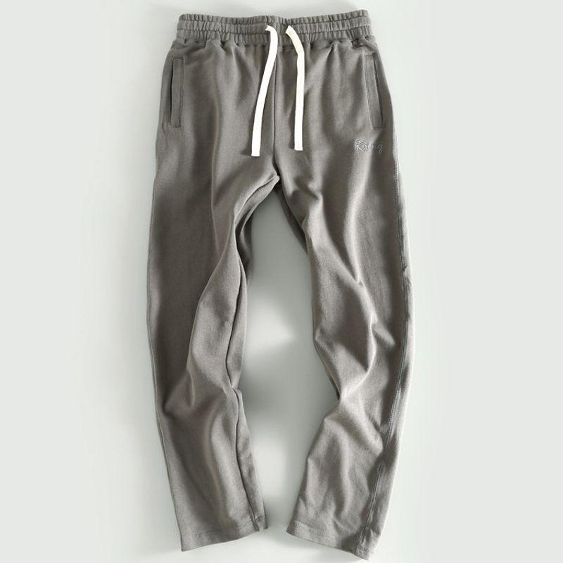 Men s Fashion Brand Surplus Stock Drawstring Elastic Waist Sweatpants Original Factory Men s Pants Trendy Dark Gray M