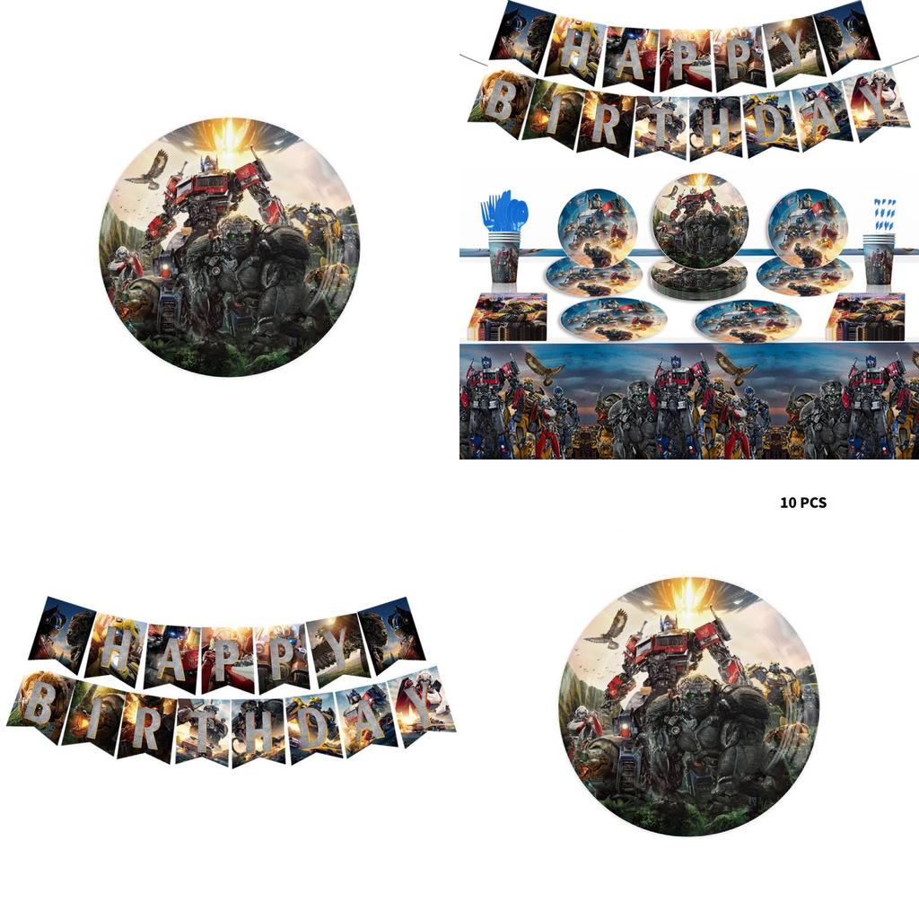 New Arrival Transformers Themed Party Supplies Decorate Your Party With Plastic Plates Paper Napkins And Tablecloth