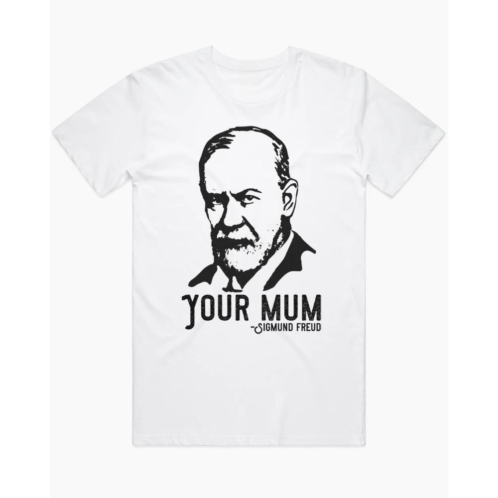 Psicologia Sigmund Freud Tua Mamma Maglietta Vintage Unisex Donna Streetwear Top Casual Maglietta Comica Divertente