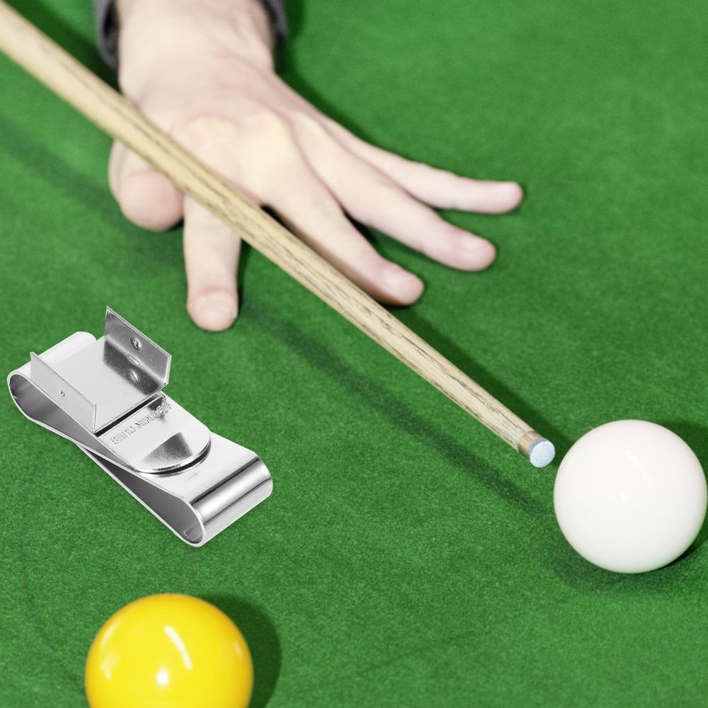 Magnetic Pool Cue Chalk Holder Stainless Steel Snooker Cue Chalk Clamp  Snooker Accessories