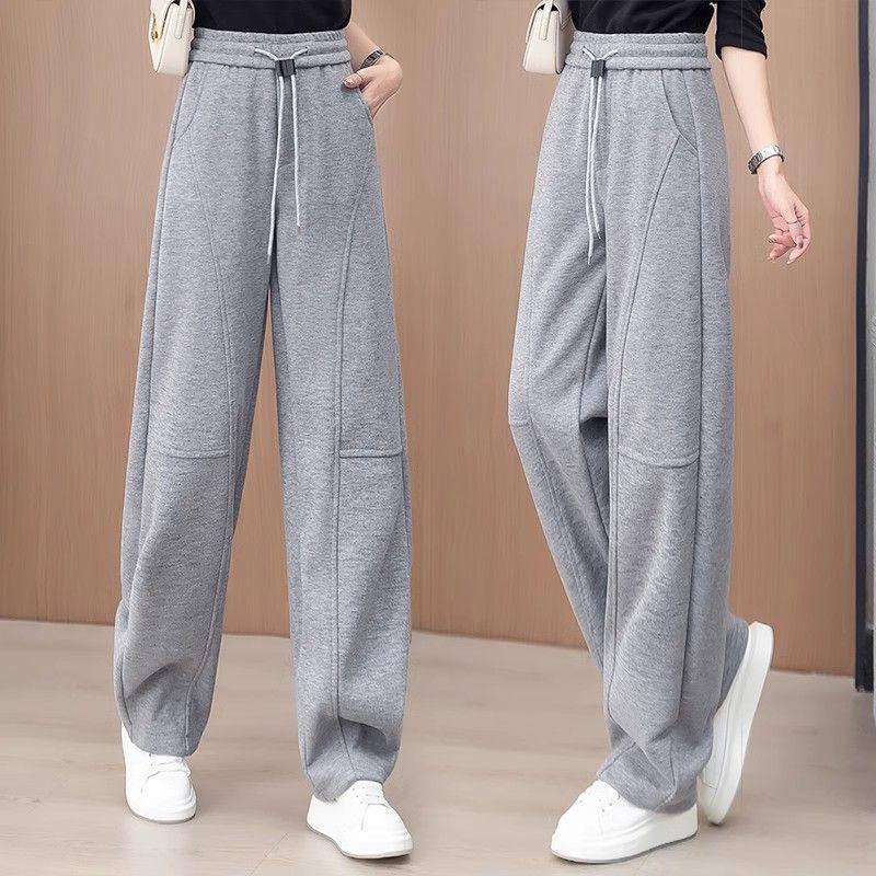 Women's Yellow Straight-Leg Sporty Casual Sweatpants - Spring/Autumn 2025 Collection