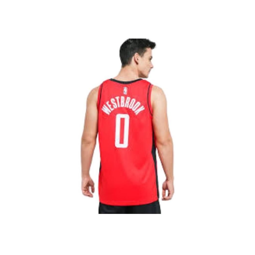 Nike NBA Swingman Houston Rockets Westbrook No. 0 Sleeveless Basketball Jersey Men Tops Red CW3666-657