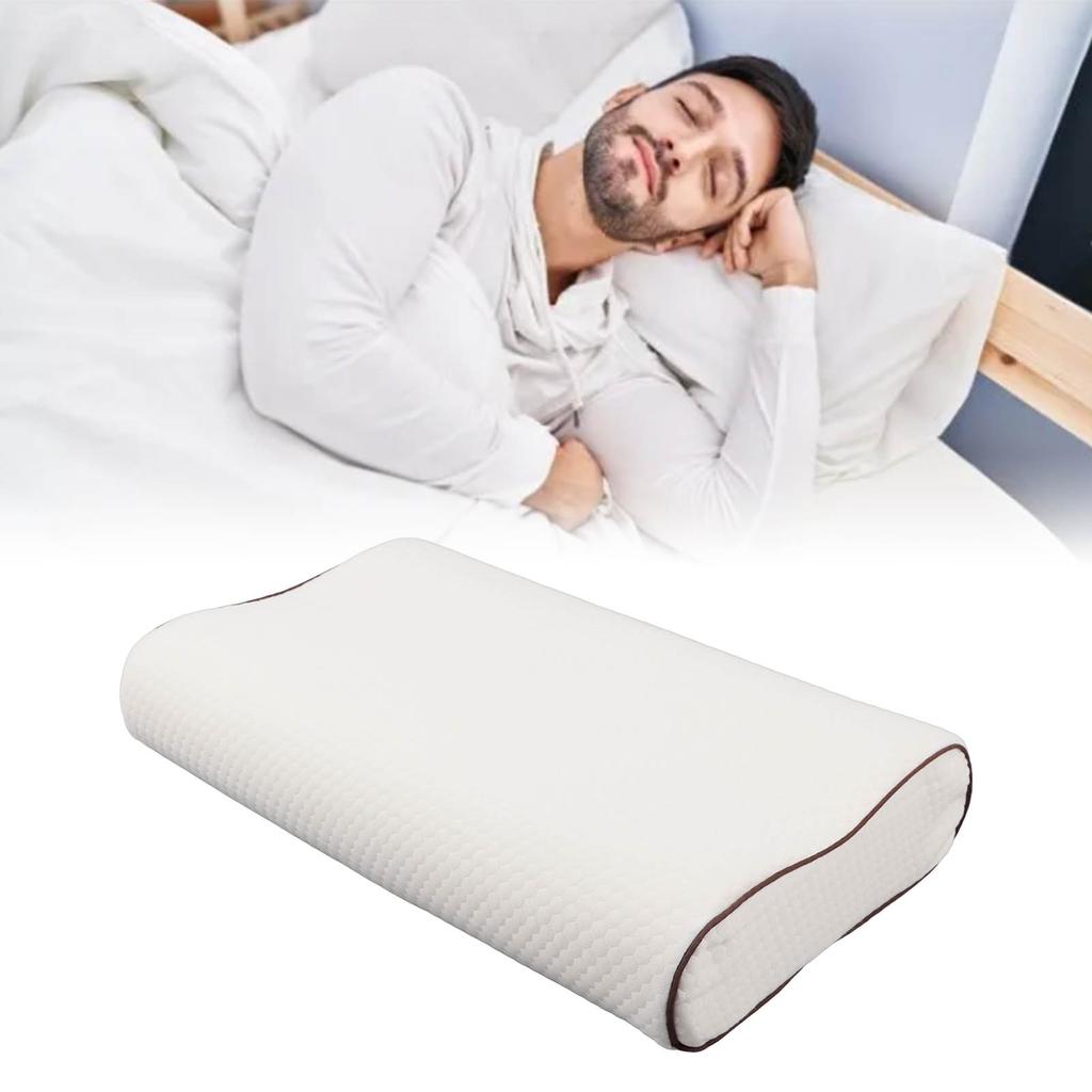 Memory Pillow for Pain Relief High Density Slow Wavy Cervical Neck Support Pillow for Side Back Stomach Sleeper White