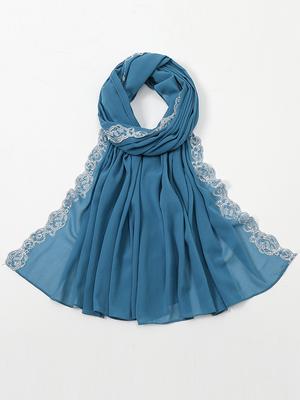 Elegant Women Simple Chiffon Lace Solid Silk Scarf Headscarf Wrap Shawls Sunscreen Bandana Hijab Mujer Scarve Pareo Summer New