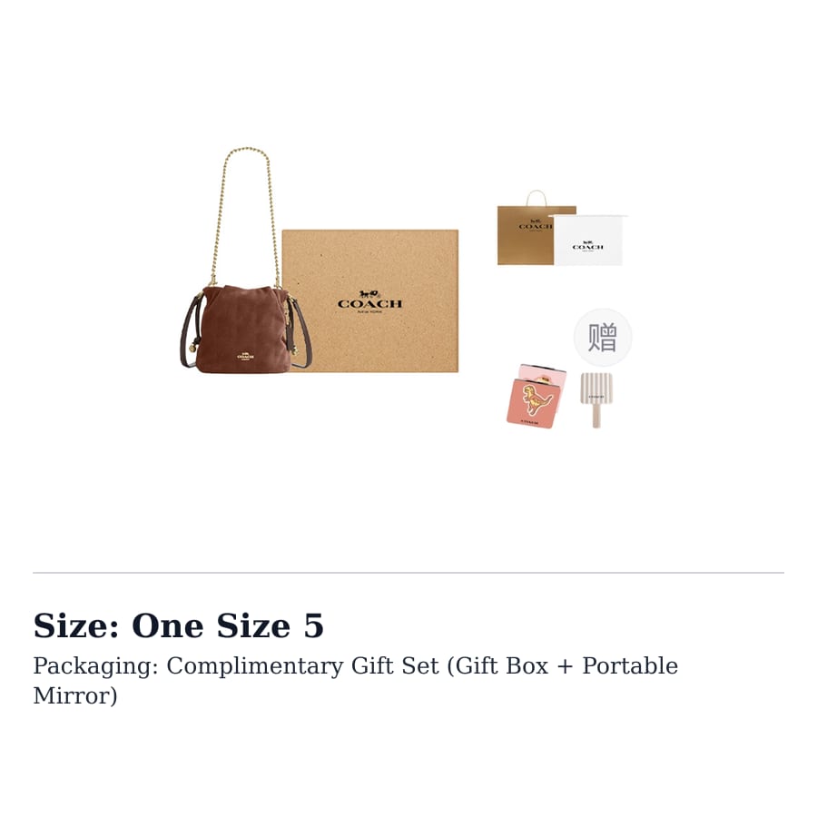 Coach Faye Suede With Smooth Leather Small Lucky Bag Crossbody Bag, Shoulder Bag Mini Women's Vintage Brown CDC42-IMYEF
