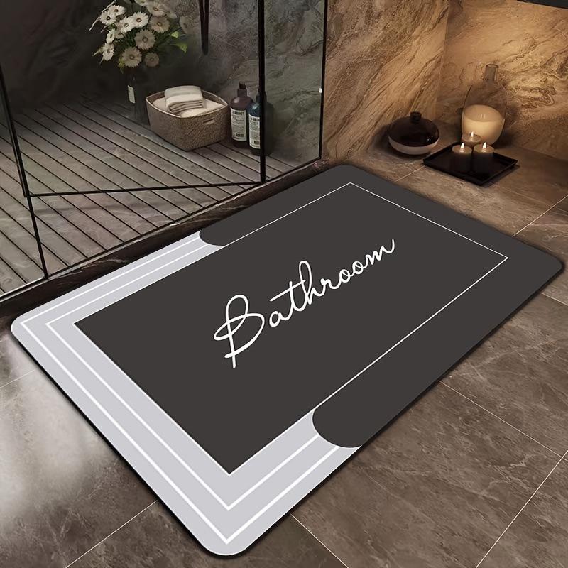 Diatom Mud Quick-Dry Anti-Slip Bathroom Mat - Water Absorbing, Dirt-Resistant, Durable Floor Mat for Toilet and Household Use