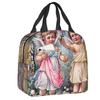Custom Victorian Moon Cherub Insulated Lunch Bag for Women Leakproof Thermal Cooler Lunch Tote Kids School Children