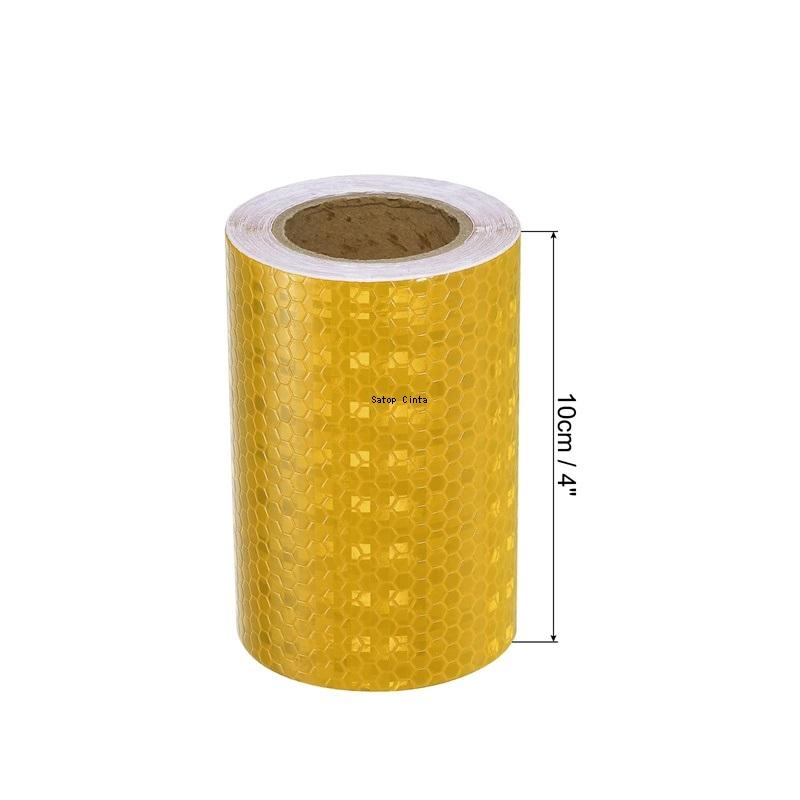 Waterproof Reflective Tape 4inch*16FT Shiny White Red Orange Yellow Adhesive Warning Reflector Safety Sticker For Motorcycle Car
