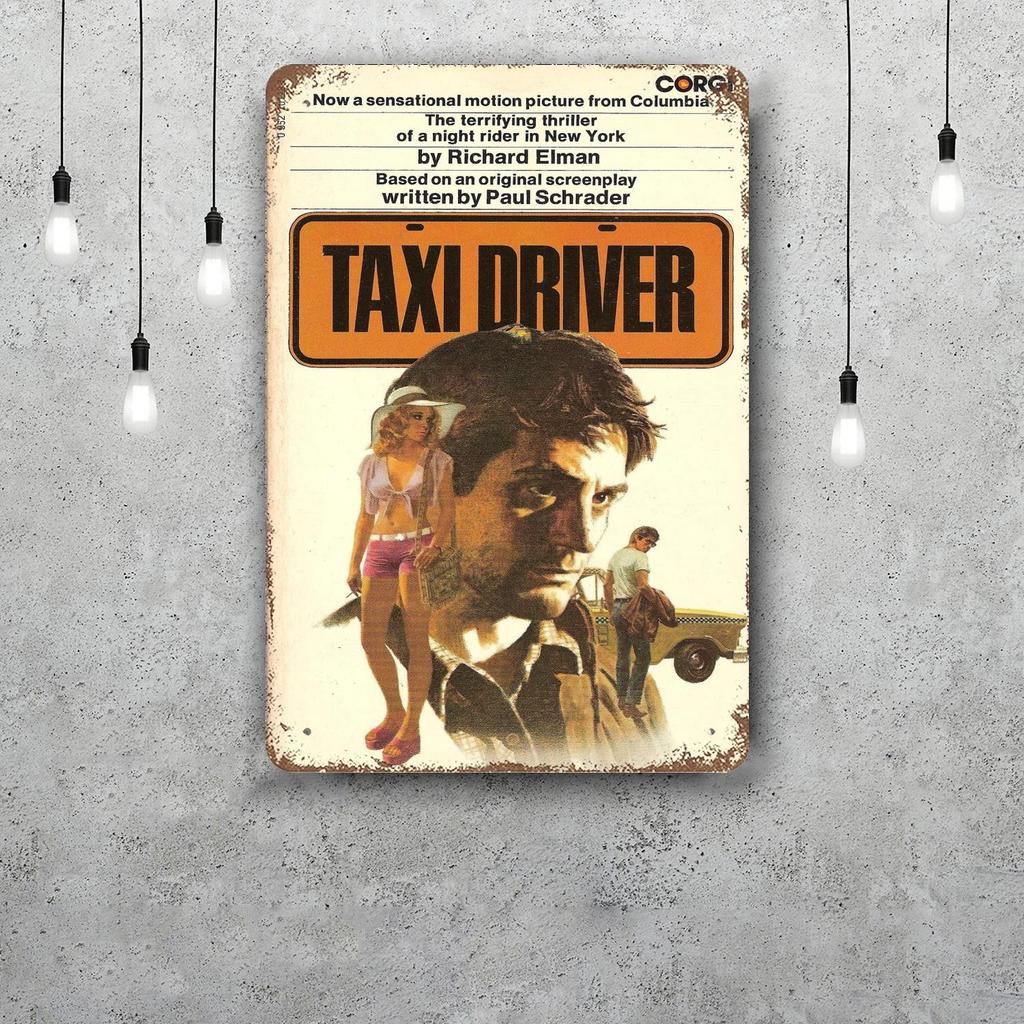 de niro taxi driver movie Retro Vintage Tin Sign Poster Decorative Plaque Metal Plate Wall Decor