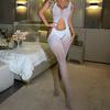 Transparent Open-Crotch Camisole Sexy Lingerie European and American Style Sexy Women's Uniform Hollow Out Stockings Tight Mesh Bodysuit