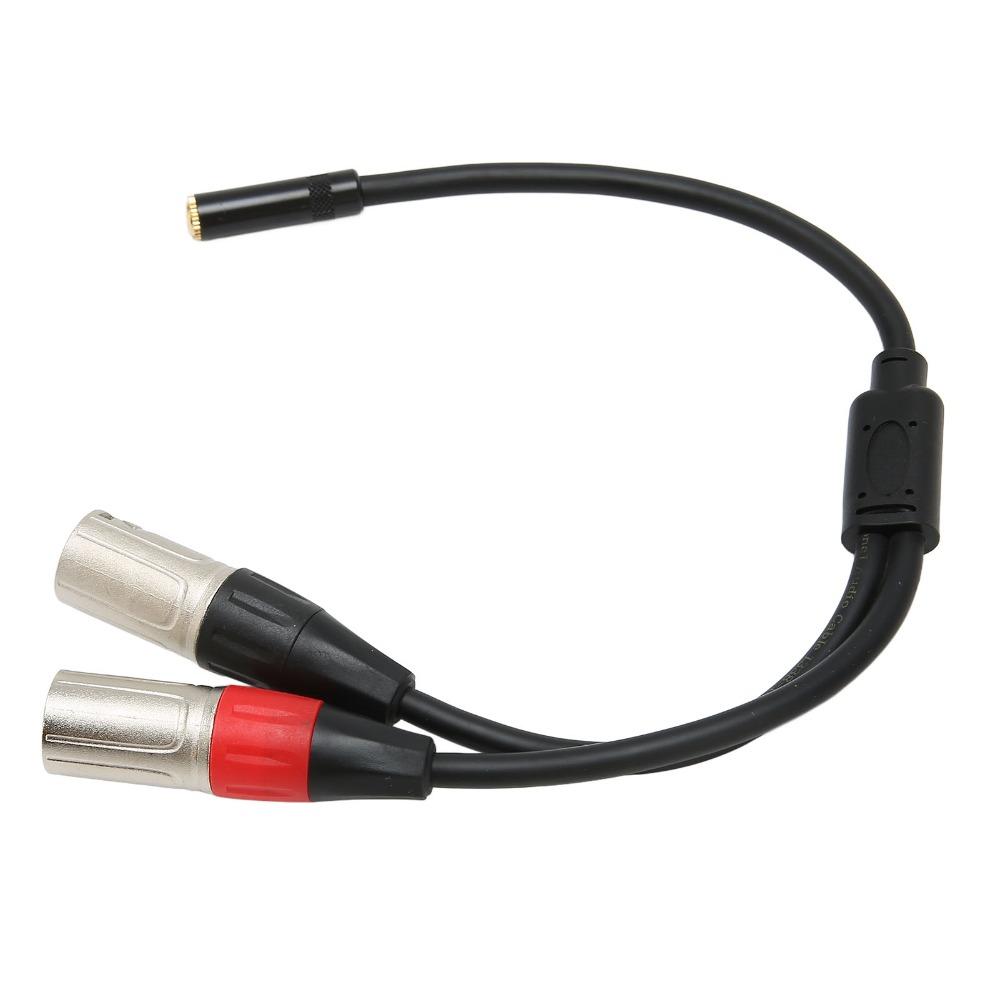 1.0ft Balanced Dual XLR Male to 3.5mm Female 3.5mm to 3Pin XLR Y Split Cable  Audio Recording