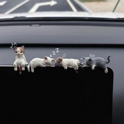 Adorable Sleepy Kitten Car Ornament - Central Control Display Decoration