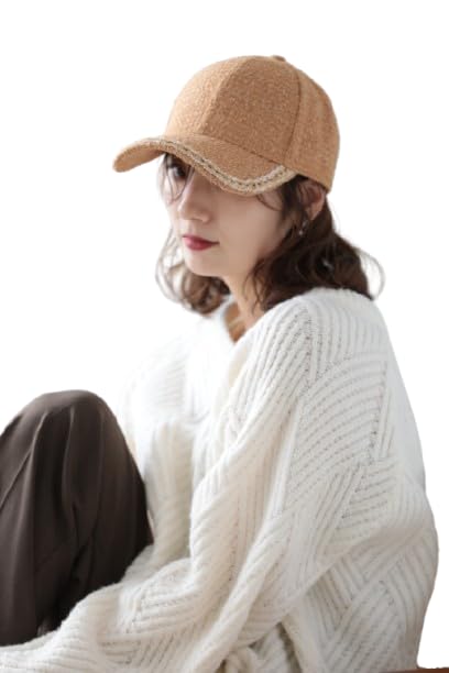 

UV Polyamide Tweed Check Pattern Baseball Deep UV Camel [Little&More] Women s Cap, Cap, Oversized, Fit, Protection, [Item]