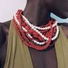 Gothic Personality Handmade Beaded Baroque Imitation Pearl Multi-layered Necklace, Beach Fashion