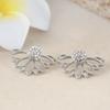 Women Fashion Shiny Rhinestone Hollow Out Ear Jacket Stud Earrings Jewelry Gift