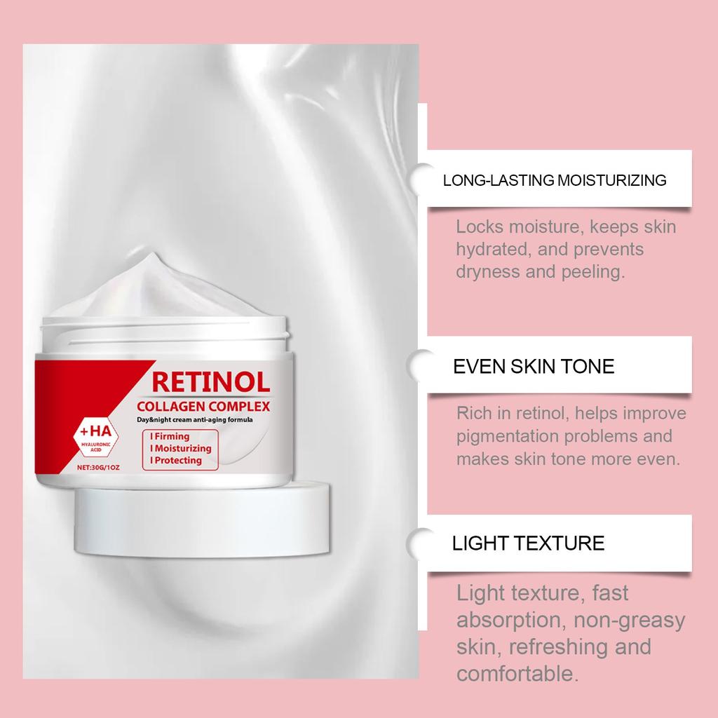 Retinol Collagen Cream Softens Facial Skin, Reduces Wrinkles, Moisturizes And Nourishes