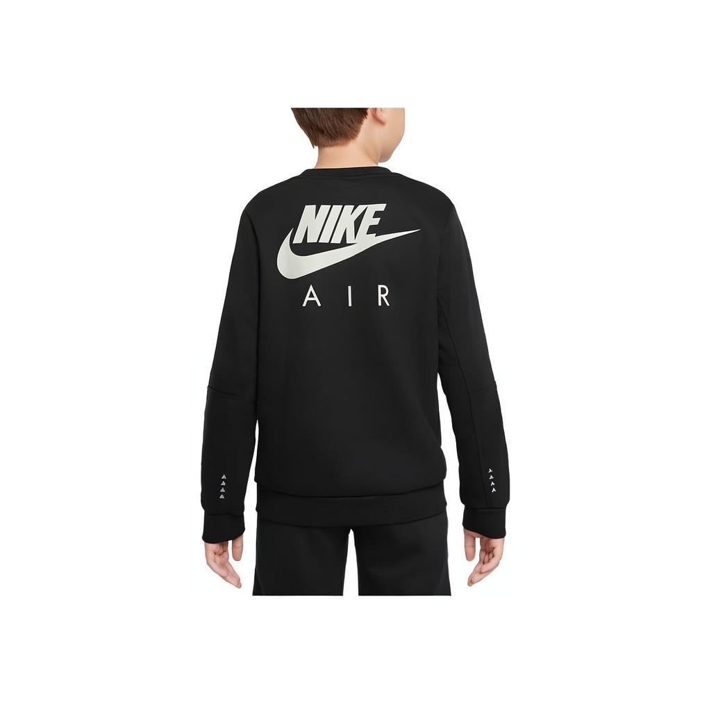 Nike Air Brief Logo Print Lockerer Schnitt Sweatshirt Kinder Tops Schwarz DM8112-010