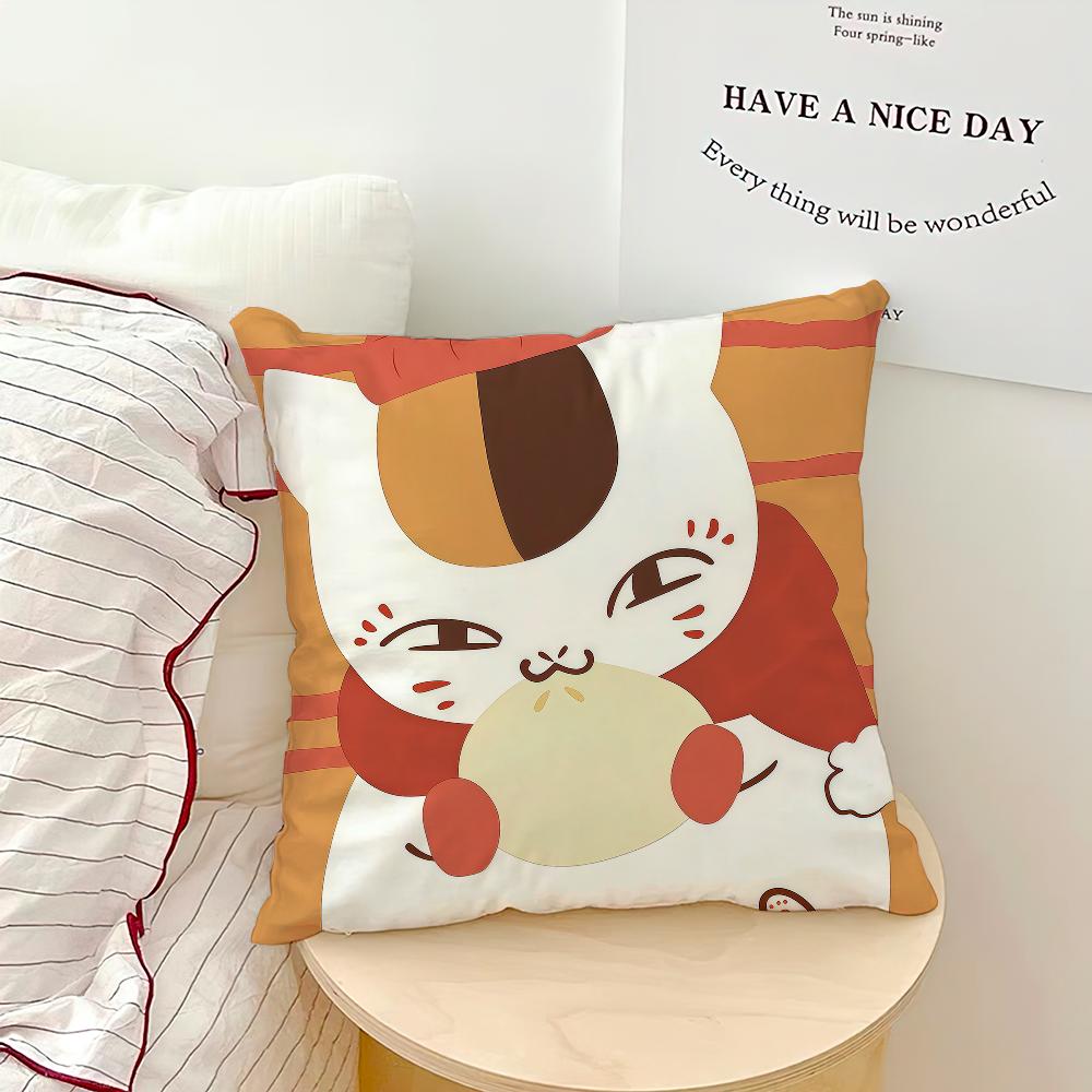 Anime Art Cute Cat N-Nyanko Sensei M-Madara Soft Pillowcase Sofa Home Living Room Bedside Decor Pillow Cover Gift Party Hogar