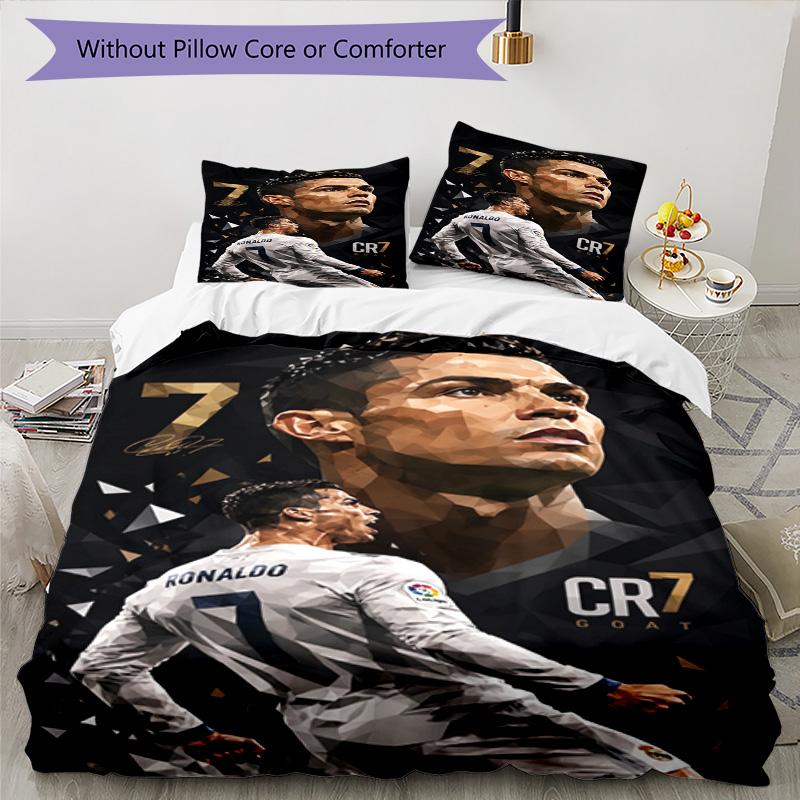 Ronaldo's Dedication: Cr7 Bedding Set, Breathable Duvet Cover with Pillowcases, Soft Bed Linen for Bedroom Home Decoration, Perfect Festival Birthday