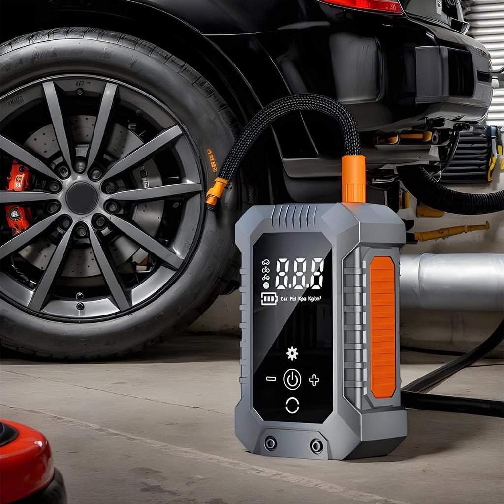 Air Pump For Car Tires With Digital Pressure Gauge & LED Lights Car Tire Inflator Portable Air Compressor For Bike Sedan SUV