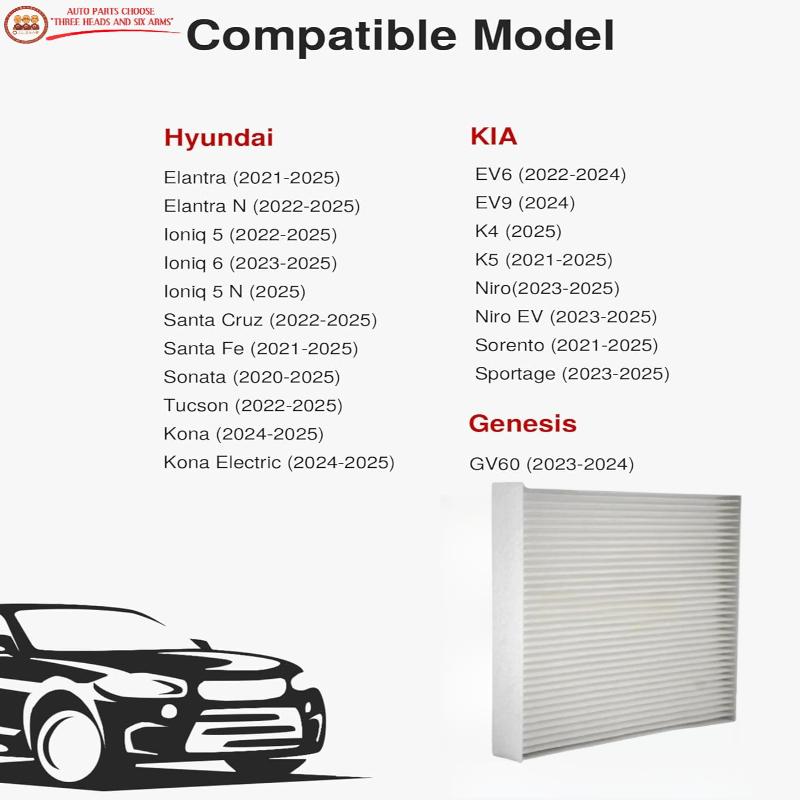 10-26020 Cabin Air Filter 97133-L1000 97133-L0000 For Kia K5 Optima Sorento Sportage MK5 Hyundai Santa Fe Tucson Ioniq 5 Kona