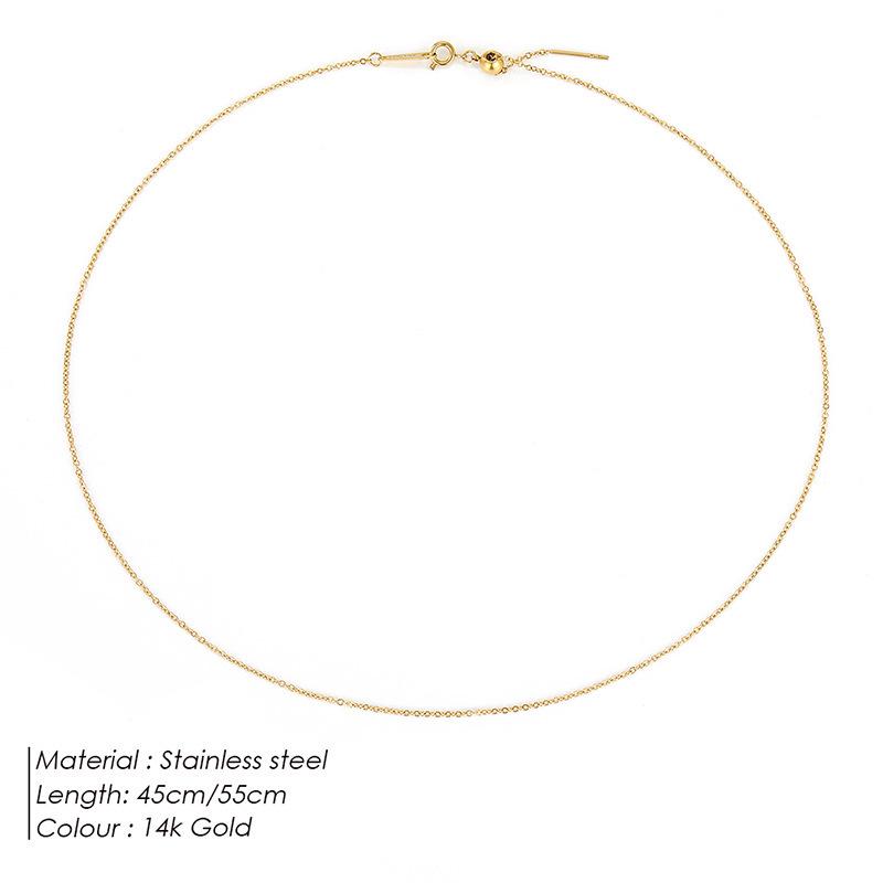 Adjustable Gold Stainless Steel Clavicle Necklace - Versatile European & American Style for Women