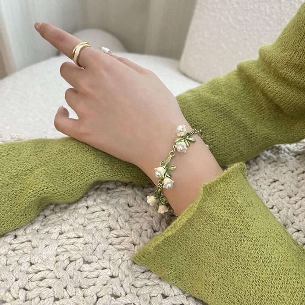 Green Lily of The Valley Jewelry Set White Lily of The Valley Earrings New Flower Necklace Gifts