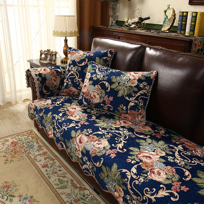 

Чехол для дивана с вышивкой, неровный край, синель, нескользящий диван, полотенце, наволочка, европейский стиль, красный, зеленый, диванная подушка с подолом 60x60cm Hand towel