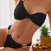 1011 European and American New Shoulder Metal Ring Decorative Swimsuit Women's Split Bikini Set