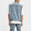 Levis SS23 Einfarbige einreihige Jeansweste Herren Westen Blau A5789-0000