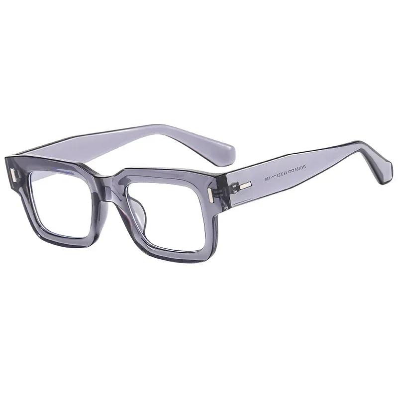 Retro Square Light Eyeglass Frame Women Men Transparent Unisex Glasses For Female Male