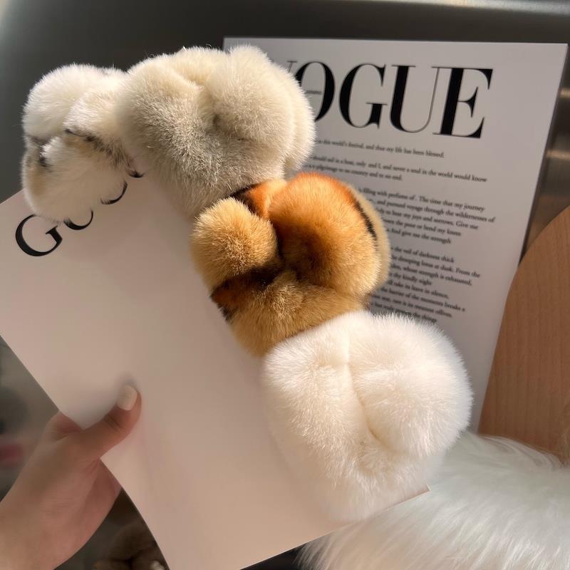 Square Shape Winter Faux Fur Hair Claw Acrylic Hairpins Rabbit Plush Hair Clip Crab Headwear Women Girls Hair Accessories