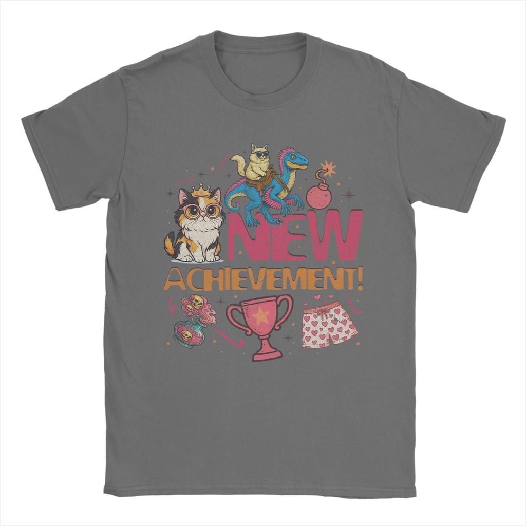 Men TShirts New Achievement Dungeon Crawler Carl Novelty Cotton Tee Shirt Short Sleeve T Shirt O Neck Tops 6XL