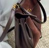 2025 New Genuine Leather Women's Bag Two-layer Cowhide Frosted Leather R-o-d-eo Casual Large Capacity Bag