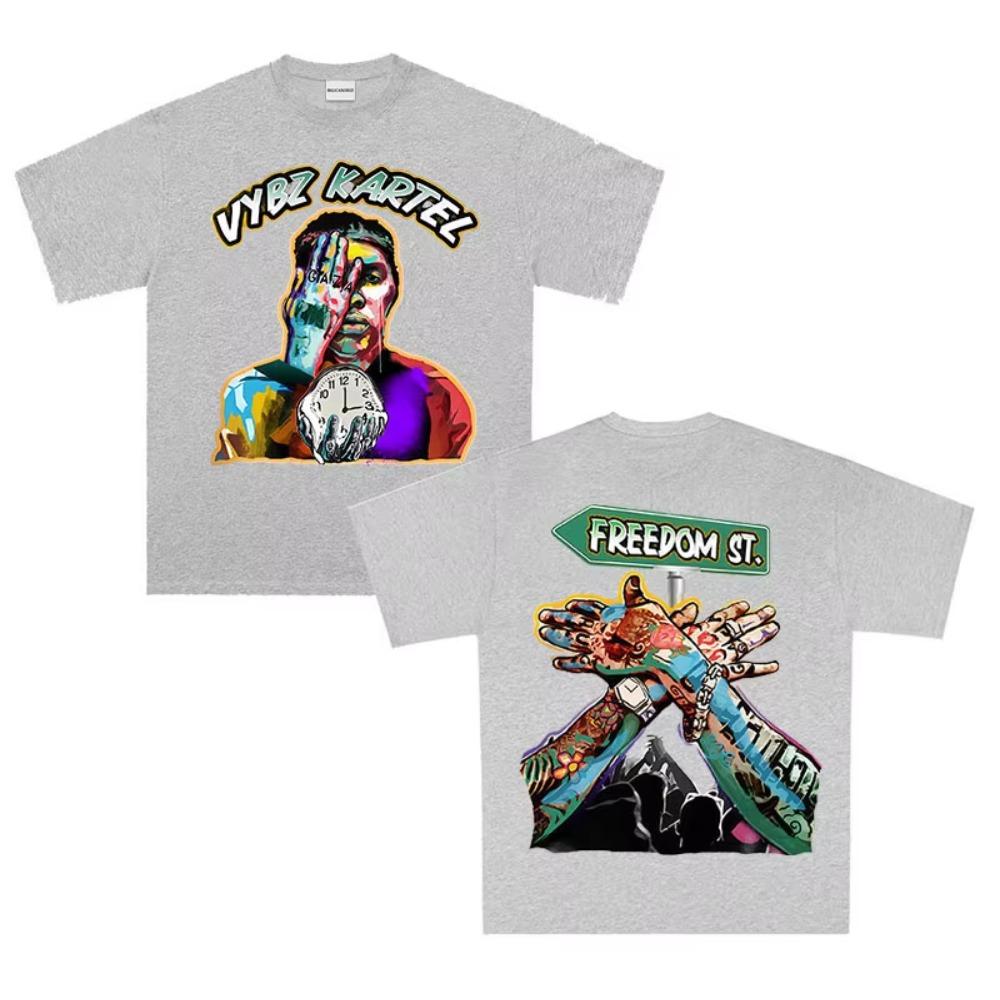 Rapper Vybz Kartel 2025 New Album Graphics T Shirt Men Women Hip Hop Gothic Hot Sale T-shirt Fashion High Quality Cotton Tee Top